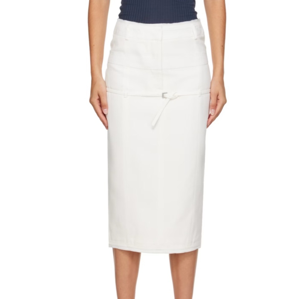 JACQUEMUS White Le Chouchou 'La Jupe Caraco' Midi Skirt Size 38